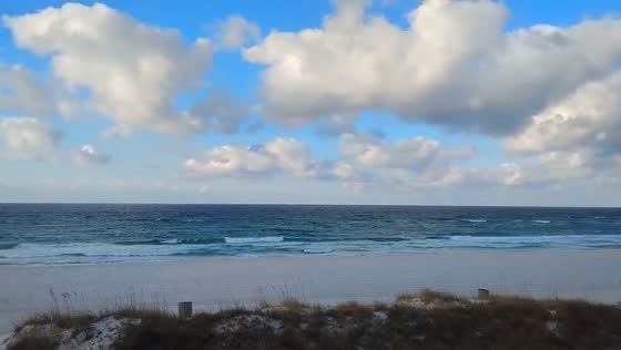 Windy morning surf conditions in Panama, Florida, United States