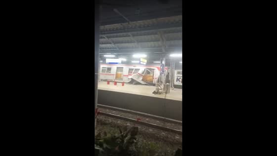 Train collision at Bekasi Timur Station leaves multiple casualties in Bekasi, West Java, Indonesia