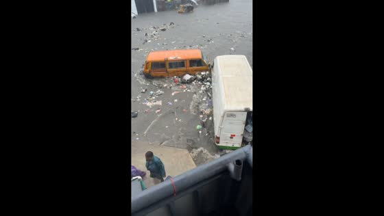 Severe flash flooding overwhelms streets in Lagos, Nigeria