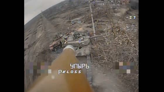 Russian FPV drone 'Ghoul' destroys American Abrams tank near Avdiivka, Donetsk