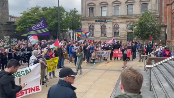 Hundreds march in Londonderry counter-protest against fascism