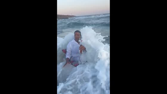 Birthday wish interrupted by unexpected wave in Richards Bay, South Africa