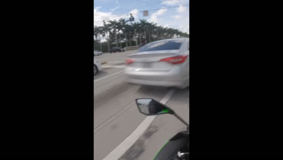 Close call on motorcycle in West Palm Beach