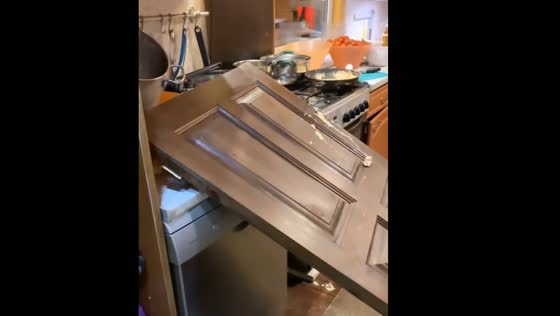 Children dropped the door in the kitchen in Moscow