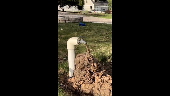 Unexpected muddy water gushes from irrigation pipes in West Mountain, Utah