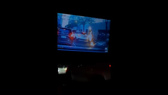 Motorcycle fire erupts in traffic in Fort Bonifacio, Taguig