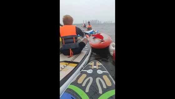Man and Labrador take an unexpected plunge in Jiangsu, China
