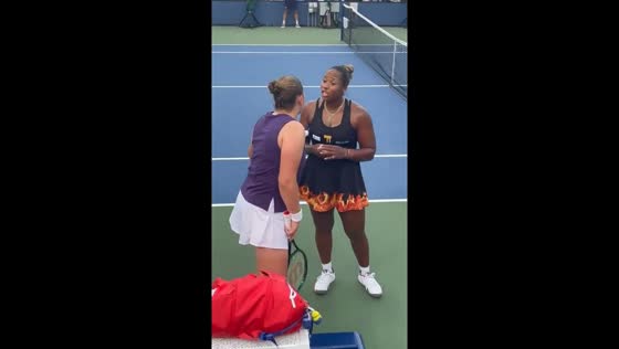 Ostapenko and Townsend confrontation in Flushing Meadows New York, USA