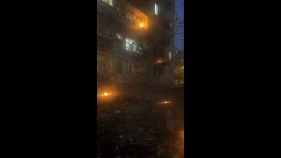 Drone crash sparks explosion in St. Petersburg residential building causing fire
