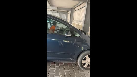 First-time driver accidentally crashes into garage wall in Augsburg, Germany