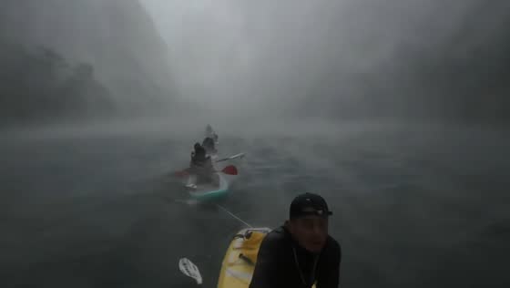 Sudden storm hits paddleboard tour on Hongshui River in Guangxi, China
