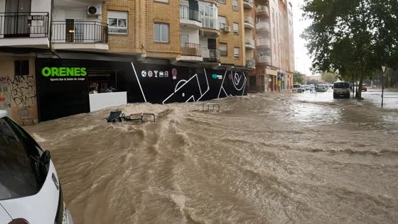 Severe flooding ravages streets of Molina de Segura, Spain after record rainstorm