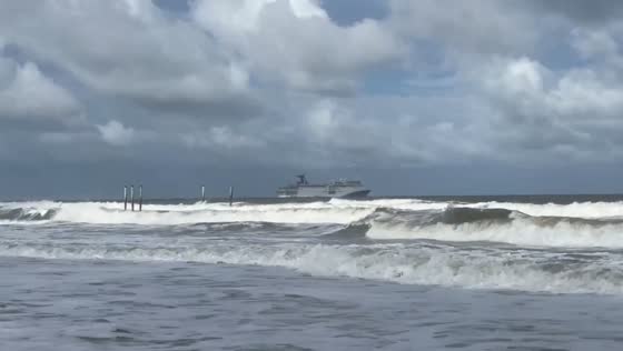 Tropical Storm Imelda brings strong waves and gusty winds to Jacksonville, Florida, USA,