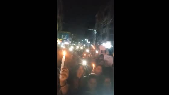 Indian women lead night protest march in Kolkata after gang rape of doctor