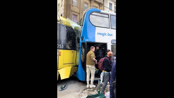 Tram and bus collision in Manchester