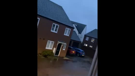 Storm Chandra brings strong winds and cold rain in North Oxfordshire, UK