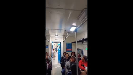 Rat spotted running along handrail inside train in Buenos Aires, Argentina