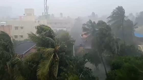Cyclone Michaung strikes India's east coast with fierce winds and rainfall