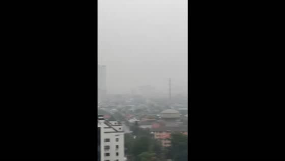 Thick haze blankets Kuala Lumpur skyline amid worsening air pollution in Malaysia
