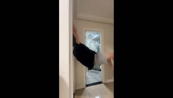 Woman uses unusual movements around home in Beijing, China