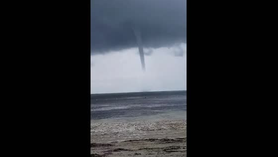Powerful waterspout strikes Boracay Island