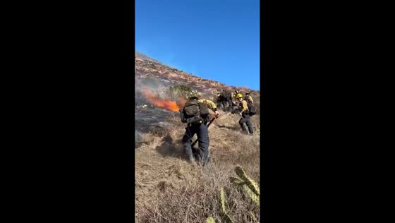 Firefighters battle Laguna Fire in Ventura, California, USA