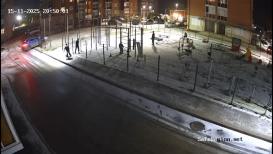 Car crashes into sports ground in Yaroslavl, Russia