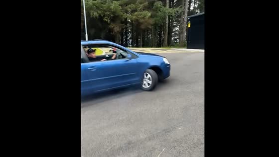 Car stops in Scotland with a strange turn of the wheel