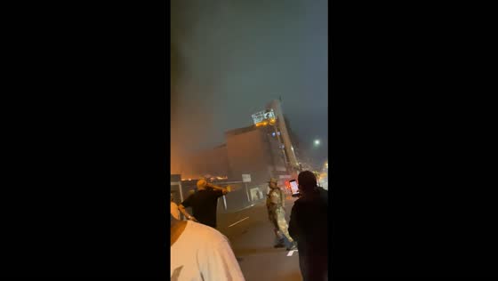 Thick black smoke rises from a major building fire in Durban, South Africa