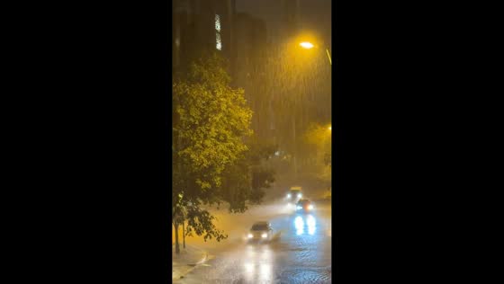Torrential downpour floods streets as severe storm hits Barcelona, Spain