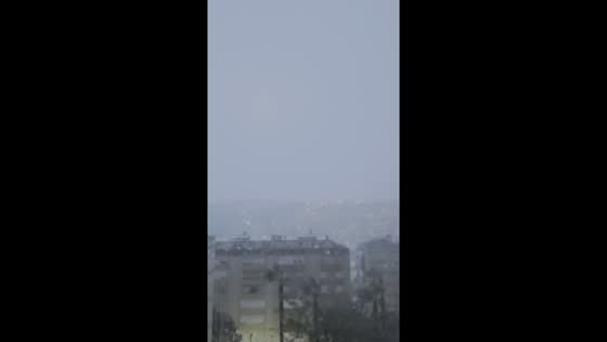 Thunderstorm unleashes heavy rain and lightning in Odivelas, Portugal