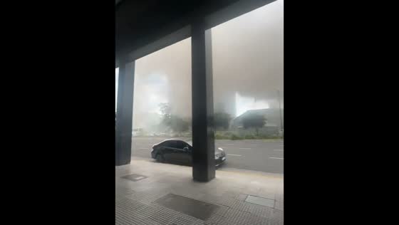 Thick smoke engulfs neighborhood as fire erupts at Sheraton Hotel in Buenos Aires, Argentina