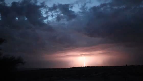Lightning and thunderstorm sweep through California, USA