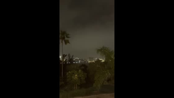 Nighttime view of Hurricane Imelda over Paget, Bermuda