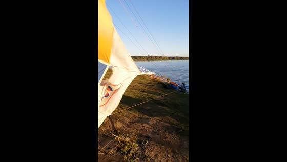 Parasailing mishap on the Neman River in Grodno, Belarus