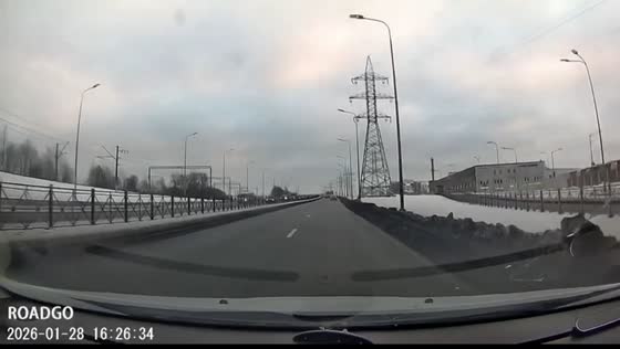Taxi overturns after traffic incident on Vitebsky Prospekt in Saint Petersburg, Russia