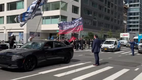 Trump and Harris supporters face off outside CBS Broadcast Center