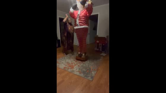 Grandma startled by growing Santa display in Irmo, South Carolina, USA