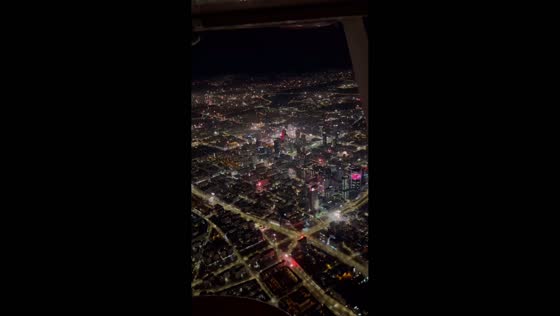 New Year 2025 celebrated from a plane in Warsaw, Poland