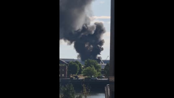 Industrial fire breaks out near train station in Rochester, England