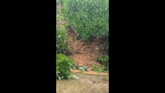 Heavy rainfall triggers small landslide in Hunan, China