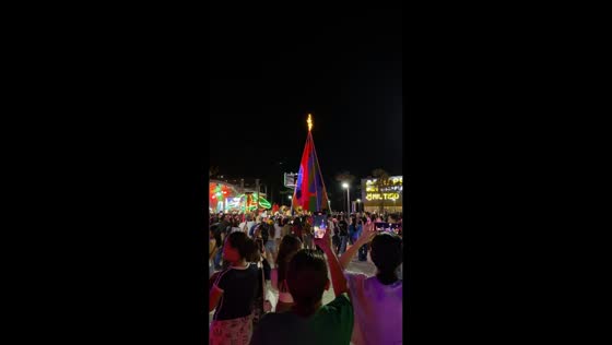 Christmas tree lighting underwhelms crowd in Batangas, Philippines