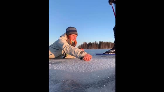 Nordic Skaters Discover Methane Bubbles in Skelleftea - Watch Them Burst and Burn