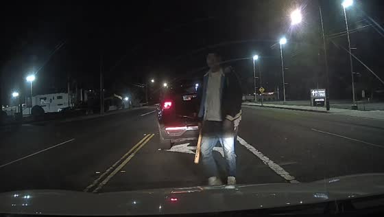 Baseball bat attack captured on dash cam in Huntington Beach, California