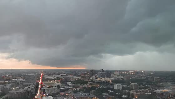 Severe storm darkens skies in the middle of the day in Chicago, USA