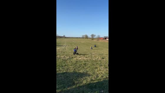 Child on dirt bike accidentally knocks over man in Hurva, Sweden