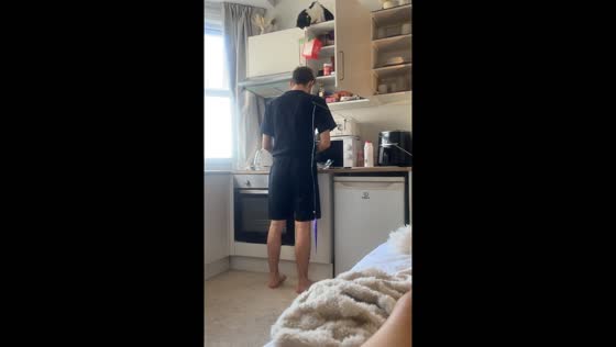 Cat drops item on person while they cook in Sandown, UK