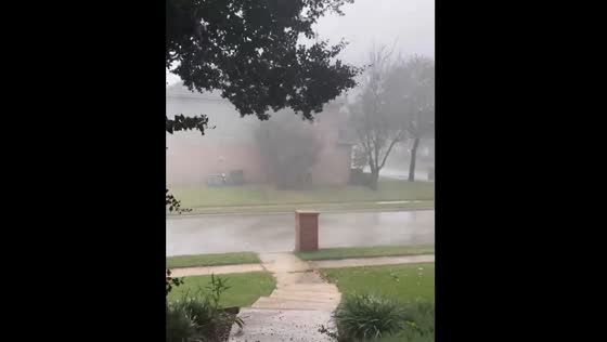 Strong winds and rain in Keller, Texas, USA
