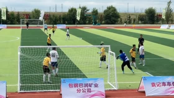 Goalkeeper's throw bounces off opponent into own goal in Inner Mongolia, China
