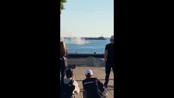 Ukrainian Magura V5 naval drone destroyed at close range in Tuapse, Russia